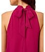 Adrianna Papell Tie Halter Mock Neck Sleeveless Dress, Color:Magenta - Image 3