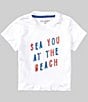 Color:White - Image 1 - Baby Boys 12-24 Months Round Neck Short Sleeve Beach T-Shirt