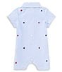 Color:Blue - Image 2 - Baby Boys 3-24 Months Collar Button Front USA Star Print Shortall