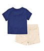 Color:Navy - Image 2 - Baby Boys 3-24 Months Round Neck Short Sleeve Bunny Short Set