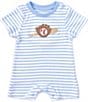 Adventurewear 360 Baby Boys Newborn-24 Months Short Sleeve Round Neck Baseball Romper, Color:Blue - Image 1