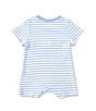 Color:Blue - Image 2 - Baby Boys 3-24 Months Short Sleeve Round Neck Baseball Romper