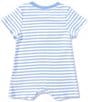 Color:Blue - Image 2 - Baby Boys 3-24 Months Short Sleeve Round Neck Baseball Romper