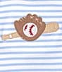 Adventurewear 360 Baby Boys Newborn-24 Months Short Sleeve Round Neck Baseball Romper, Color:Blue - Image 3