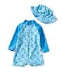 Adventurewear 360 Baby Boys Turtle Rashguard One-Piece Swimsuit, Color:Aqua - Image 1