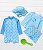 Adventurewear 360 Baby Boys Turtle Rashguard One-Piece Swimsuit, Color:Aqua - Image 2