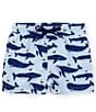 Color:Navy - Image 1 - Baby Boys 3-24 Months Whale Print Swim Trunks