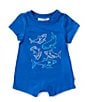 Color:Blue - Image 1 - Adventurewear 360 Baby Boys Newborn-12 Months Round Neck Short Sleeve Sea Creature Romper