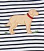 Adventurewear 360 Baby Boys Stripe Dog Applique Short Sleeve Shortall, Color:Navy - Image 2