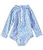 Adventurewear 360 Baby Girls Lemon One-Piece Rash Guard Swimsuit, Color:Blue - Image 2