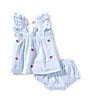 Adventurewear 360 Baby Girls American Flag Stripe Seersucker Dress, Color:Blue - Image 2