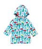 Color:Blue - Image 1 - Baby Girls 3-24 Months Floral Hooded Rain Coat