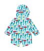 Color:Blue - Image 2 - Baby Girls 3-24 Months Floral Hooded Rain Coat