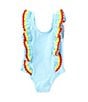 Color:Blue - Image 2 - Baby Girls 3-24 Months One Piece Ric Rac Stripe Swimsuit