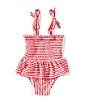 Adventurewear 360 Baby Girls 3-24 Months Red Gingham One-Piece Swimsuit, Color:Red - Image 1
