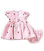 Adventurewear 360 Baby Girls Round Neck Short Sleeve Gingham Strawberry Print Dress, Color:Pink - Image 2