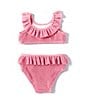 Color:Pink - Image 2 - Baby Girls 3-24 Months Scrunch Two-Piece Swim Suit
