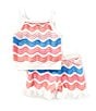 Adventurewear 360 Baby Girls Sleeveless Tank Top & Crochet Shorts Set, Color:Pink Multi - Image 1