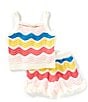 Adventurewear 360 Baby Girls Sleeveless Tank Top & Crochet Shorts Set, Color:Multi - Image 1