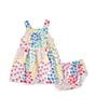 Color:Multi - Image 1 - Baby Girls 3-24 Months Square Neck Sleeveless Cross Back Patchwork Dress