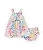 Color:Multi - Image 2 - Baby Girls 3-24 Months Square Neck Sleeveless Cross Back Patchwork Dress