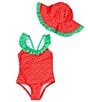 Color:Red - Image 1 - Baby Girls 3-24 Months Watermelon One-Piece Swimsuit