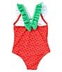 Color:Red - Image 2 - Baby Girls 3-24 Months Watermelon One-Piece Swimsuit
