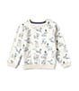 Color:Grey Heather - Image 1 - Little Boys 2T-6 Long Sleeve Bunny Print Sweatshirt