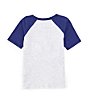 Color:Grey Heather - Image 2 - Little Boys 2T-6 Short Raglan Sleeve Baseball Applique T-Shirt