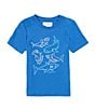 Color:Royal - Image 1 - Little Boys 2T-6 Short Sleeve Shark Embroidered Graphic T-Shirt