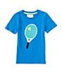 Color:Royal - Image 1 - Little Boys 2T-6 Short Sleeve Tennis Racket Applique T-Shirt
