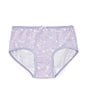 Color:Lilac - Image 1 - Little Girls 2T-5 Star Print Cotton Brief Panties