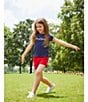 Color:Blue - Image 5 - Little Girls 2T-6X America Embroidered T-Shirt