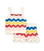 Color:Multi - Image 1 - Little Girls 2T-6X Chevron Crochet Tank Top & Short Set