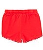 Color:Red - Image 2 - Little Girls 2T-6X Lace Trim Short