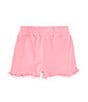 Color:Pink - Image 2 - Little Girls 2T-6X Ruffle Hem Shorts