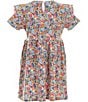 Adventurewear 360 Little Girls Puppy Floral Print Round Neck Cap Sleeve Shift Dress, Color:Floral - Image 2