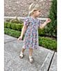 Adventurewear 360 Little Girls Puppy Floral Print Round Neck Cap Sleeve Shift Dress, Color:Floral - Image 4