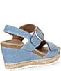 Aetrex Anetta Denim Embossed Leather Espadrille Wedge Sandals - Image 2
