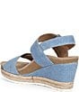 Aetrex Anetta Denim Embossed Leather Espadrille Wedge Sandals - Image 2