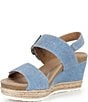Aetrex Anetta Denim Embossed Leather Espadrille Wedge Sandals - Image 4