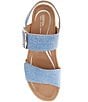 Aetrex Anetta Denim Embossed Leather Espadrille Wedge Sandals - Image 3