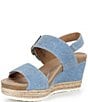 Aetrex Anetta Denim Embossed Leather Espadrille Wedge Sandals - Image 4