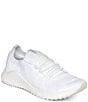 Color:White - Image 1 - Women's Carly Knit Lace-Up Wedge Sneakers