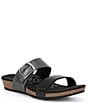 Color:Black - Image 1 - Daisy Leather Adjustable Slide Sandals