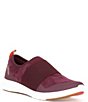 Color:Burgundy - Image 1 - Demi Suede Stretch Band Slip-On Sneakers