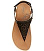 Aetrex Evelyn Studded Perforated Leather Hook-and-Loop Thong Sandals - Image 5