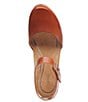Color:Cognac - Image 5 - Finley Leather Platform Heel Clogs