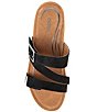 Color:Black - Image 5 - Kimmy Leather Wedge Slide Sandals