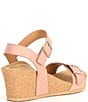 Color:Rose - Image 2 - Lexa Leather Wedge Sandals